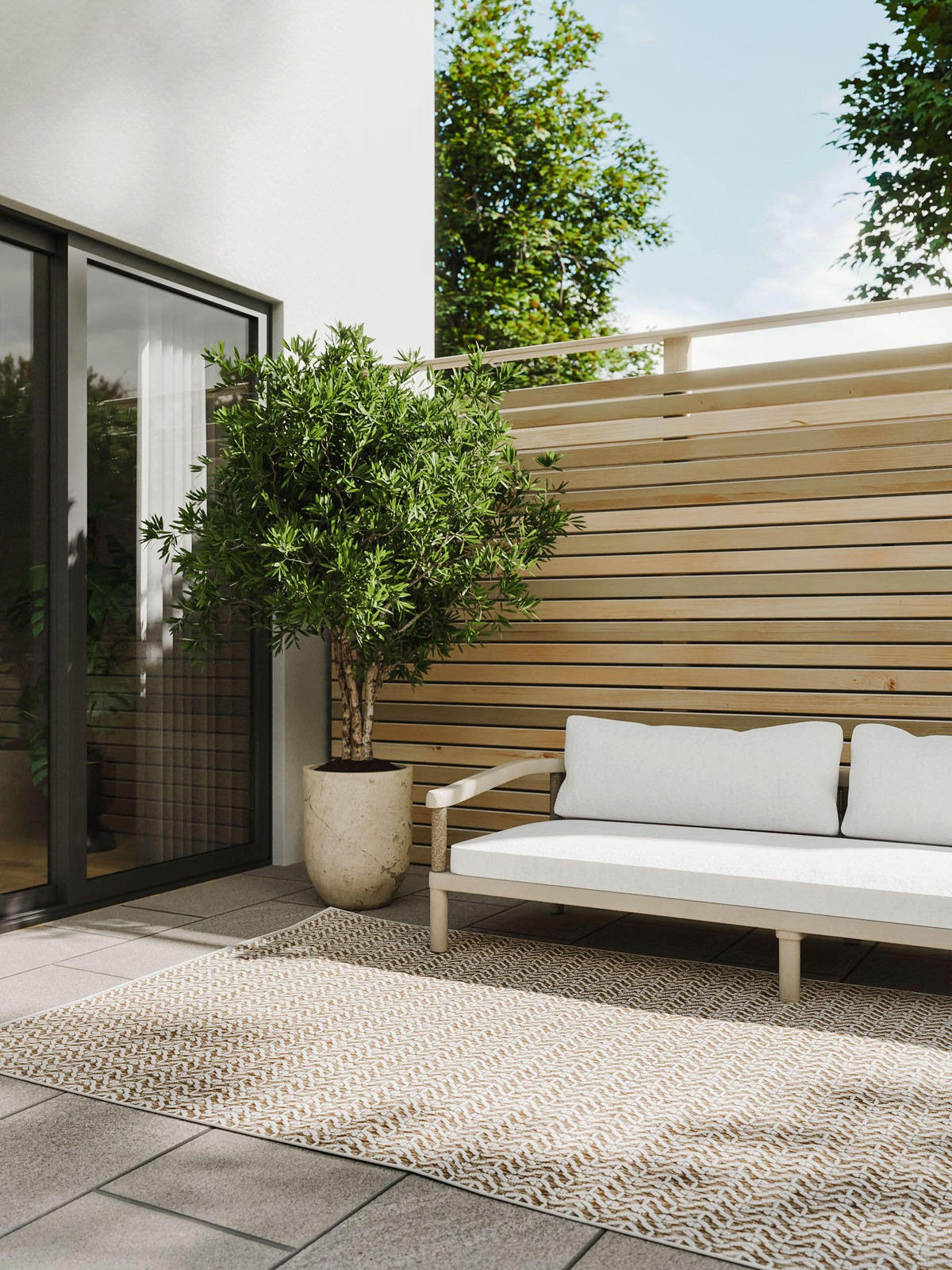 OUTDOORTEPPICH Kaleo Cream/Beige 200x300 cm - Creme, Kunststoff (200/300cm) - benuta