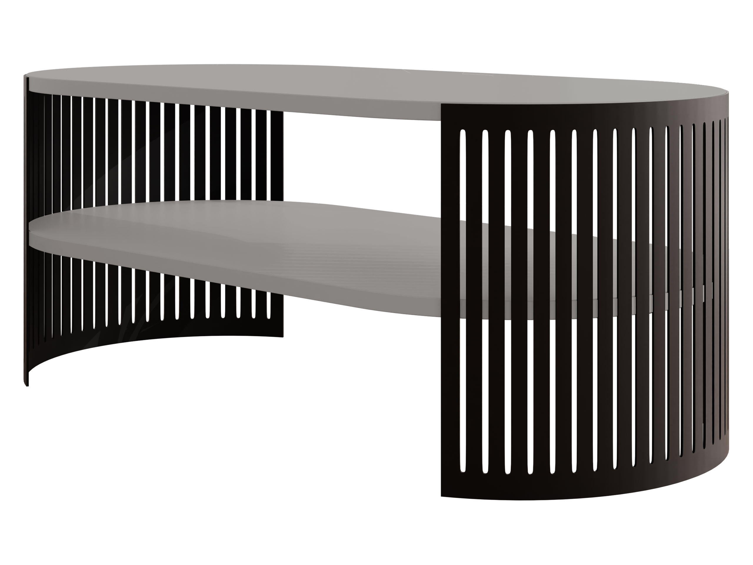COUCHSITCH Fikoli Oval I - Schwarz/Grau, Holzwerkstoff/Metall (100/50/40cm) - MIRJAN24