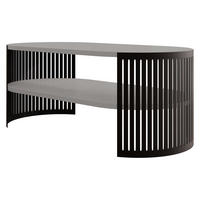 COUCHSITCH Fikoli Oval I - Schwarz/Grau, Holzwerkstoff/Metall (100/50/40cm) - MIRJAN24