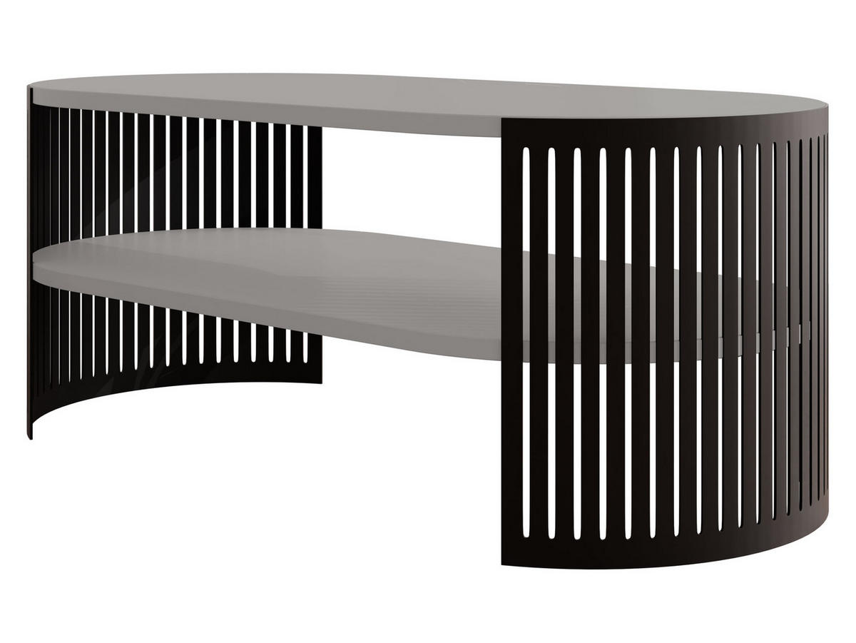COUCHSITCH Fikoli Oval I - Schwarz/Grau, Holzwerkstoff/Metall (100/50/40cm) - MIRJAN24