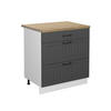 KÜCHENUNTERSCHRANK Fame-Line Anthrazit Landhaus 80 cm mit 3 Schubladen AP Eiche - Dunkelgrau/Anthrazit, Holzwerkstoff (80/82/60cm) - Vicco