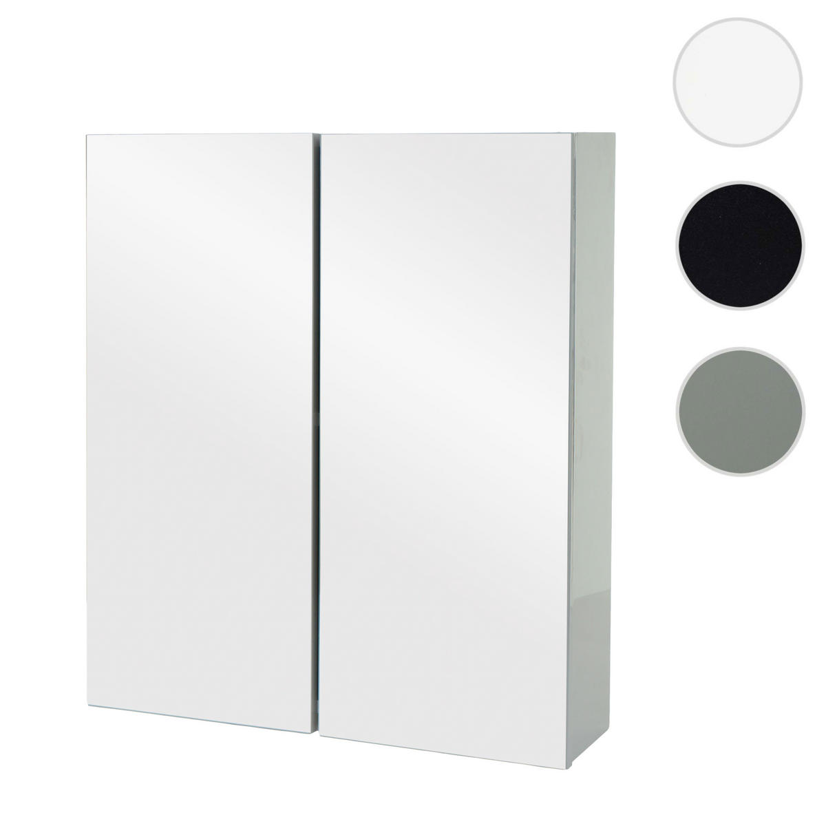 SPIEGELSCHRANK B19B Hochglanz Grau - Grau, Holz (60/70/16cm) - MCW