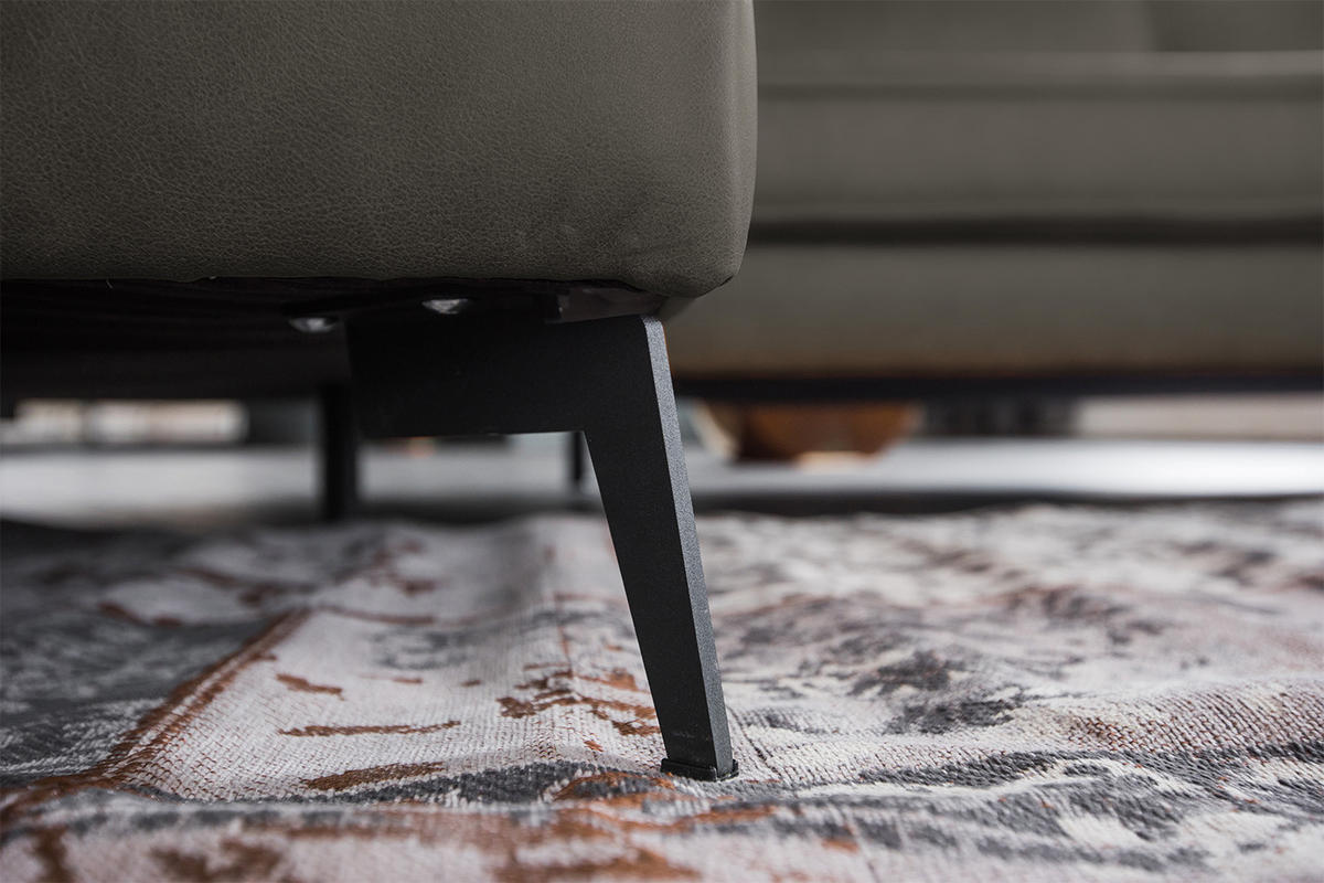 ECKSOFA BLOOM Anthrazit Leder - Anthrazit/Schwarz, Leder (276/177cm) - KAWOLA