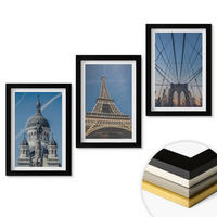 WANDBILDER 3er-Set - 20x30 cm Schwarzer Rahmen - Ansichten von Gebäuden aus Städten auf der ganzen Welt - Schwarz, Kunststoff (20/30cm) - ArtPrintCave