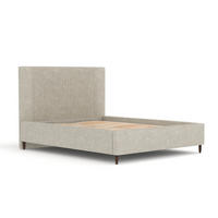 POLSTERBETT Etero Beige Grau 140/200 cm im Chenille-Stoff - Wengefarben/Beige, Holz/Holzwerkstoff (140/200cm) - Maison de Reve