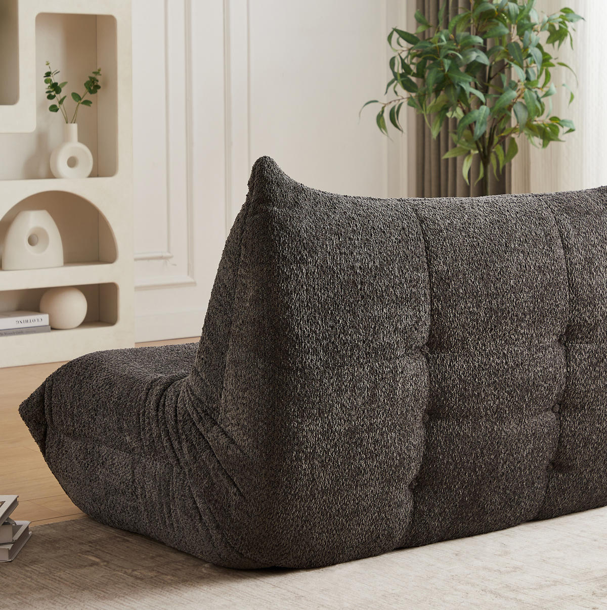 SOFA aus Chenille Grau ohne Montage - Grau, Kunststoff (99/83/127cm) - Beauniv