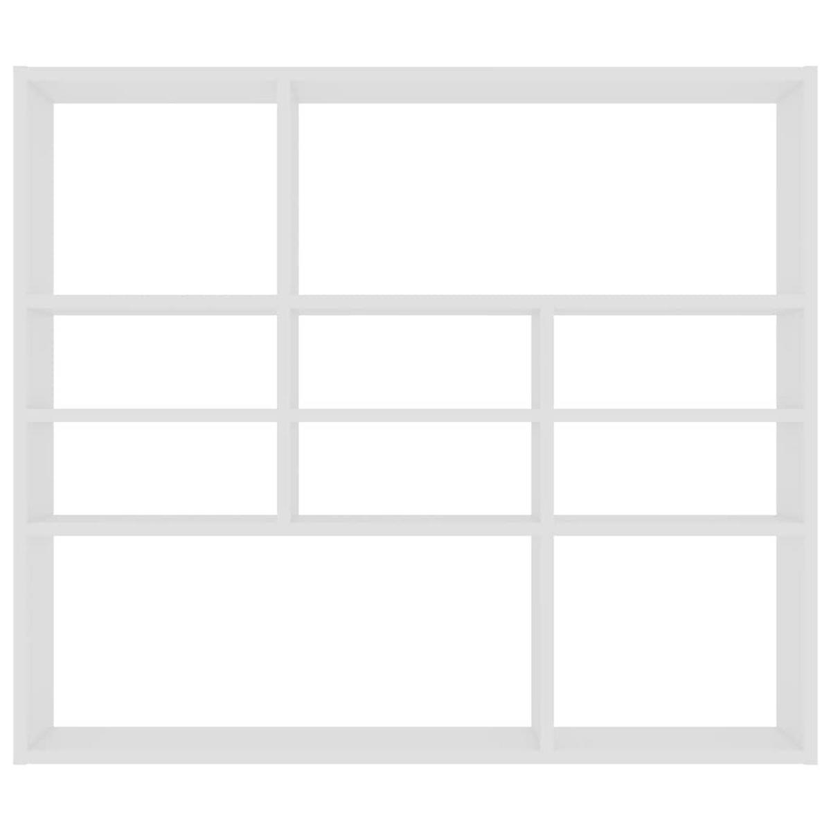 WANDREGAL mit 10 Fächern 90/16/78 cm aus Holzwerkstoff Weiß - Weiß, Holz (90/78/16cm) - vidaXL