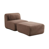SESSEL DE-35154 mit Hocker Camel - Sandfarben, Textil (177/71/79cm) - ComfortXL