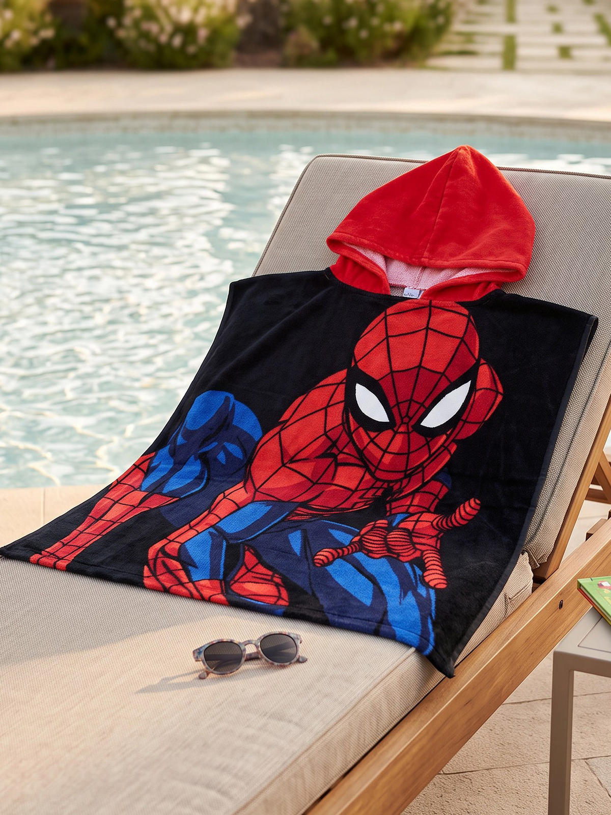 BADEPONCHO Marvel Spiderman Rot/Blau 50 x 100 cm - Multicolor, Textil (Einheitsgrößenull) - Marvel