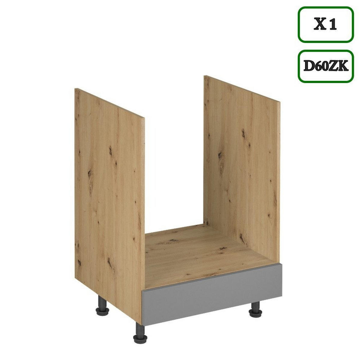 KÜCHENZEILE 260 cm – LangenK97-M260 - in Beige/Matt - Beige/Schwarz, Holzwerkstoff/Metall (260/212/52cm)