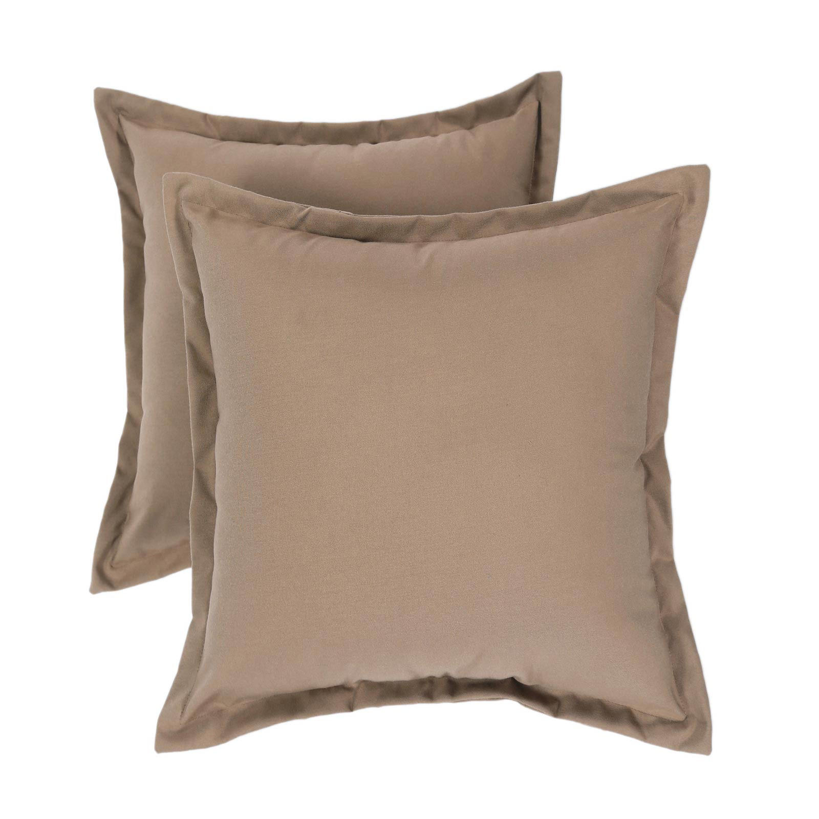 OUTDOOR-KISSEN 2er-Set hellbraun 45/45 cm - Hellbraun, Textil (45/45cm) - Homescapes