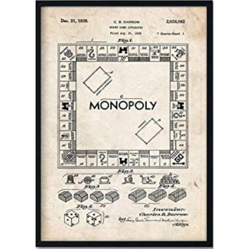 POSTER Monopoly Patent A3 Rahmenlos - Klar, Papier (29.7/5/42cm) - Nacnic