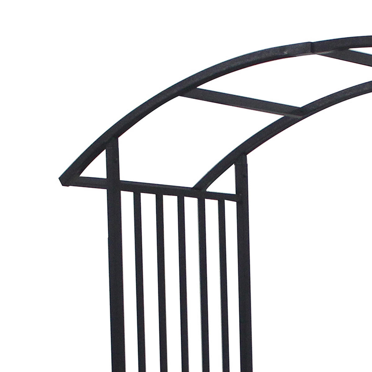 ROSENBOGEN Burton - Rankhilfe mit geschwungenem Oberteil und integrierter Sitzbank für 2 Personen. BxTxH: 150x50x230 cm - Schwarz, Metall (150/230/50cm) - TPFGarden