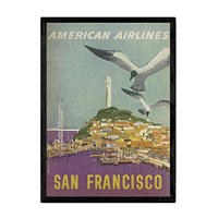 POSTER San Francisco Vintage A3 Schwarzer Rahmen - Schwarz, Papier (29.7/5/42cm) - Nacnic
