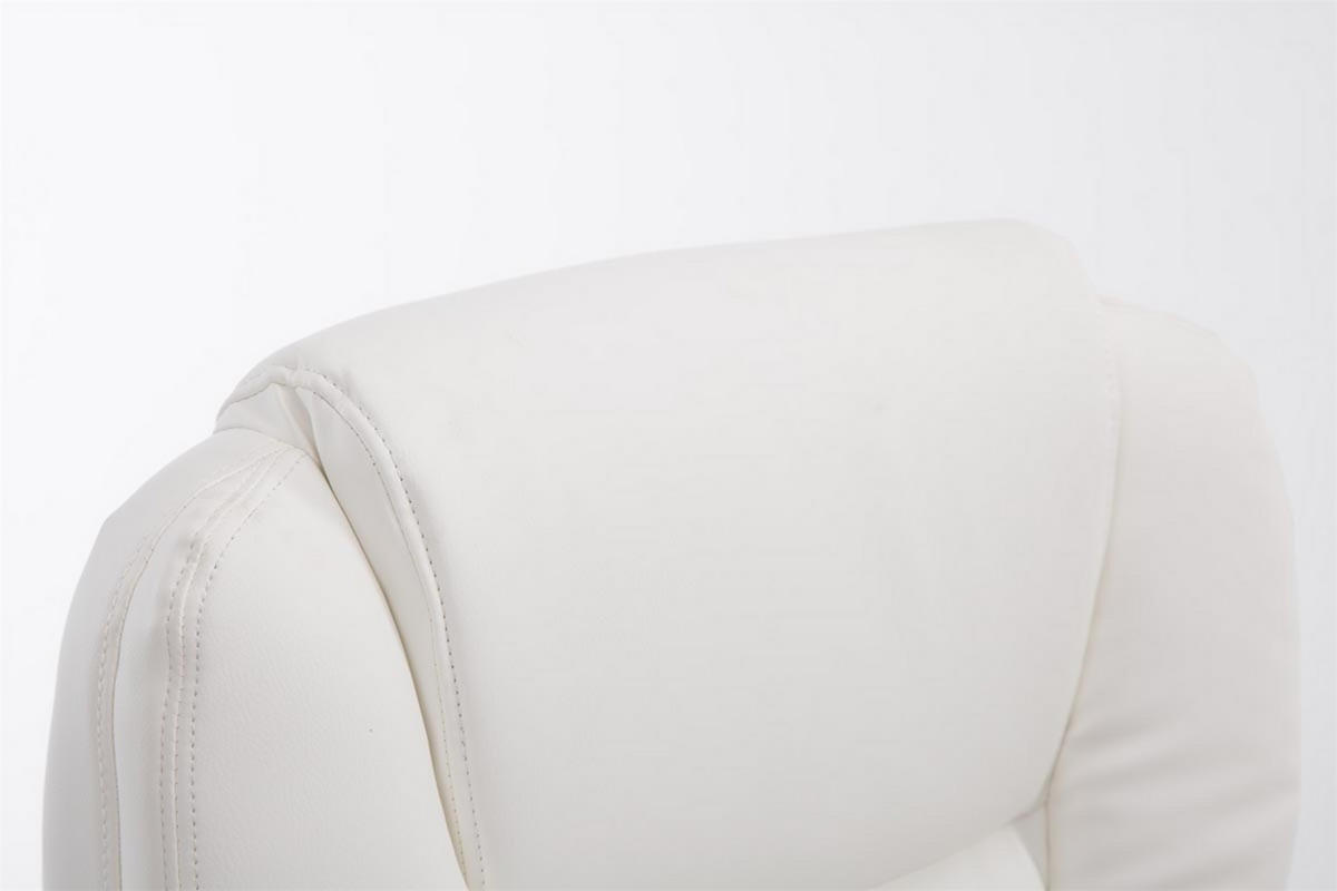 BÜROSTUHL Pacira-N, Kunstleder mit Massagefunktion Weiß - Weiß, Textil/Metall (68/127/64cm) - TPFLiving