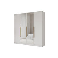 KLEIDERSCHRANK - LUSSO - 200 - Weiß - Schwarz/Weiß, Holzwerkstoff (200/200/51cm) - ALTDECOR