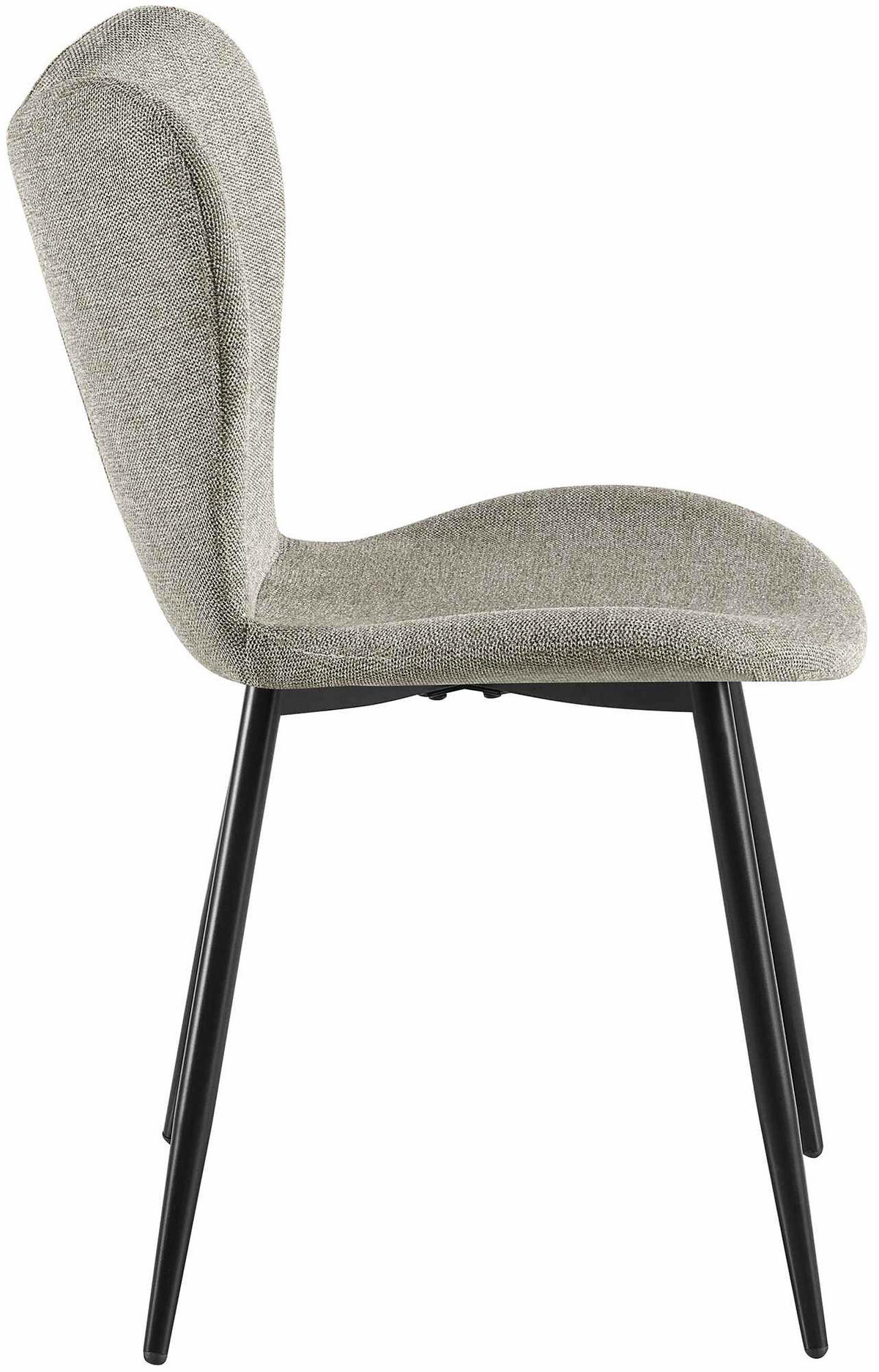 ESSZIMMERSTUHL Stoff Grau - Schwarz/Grau, Textil/Metall (50/80/58cm) - CLP