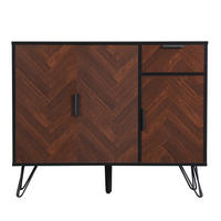 SIDEBOARD Schwarz und Holzfarbe 90/30/71.5 cm - Schwarz, Holzwerkstoff (90/71.5/30cm) - PANGIVO