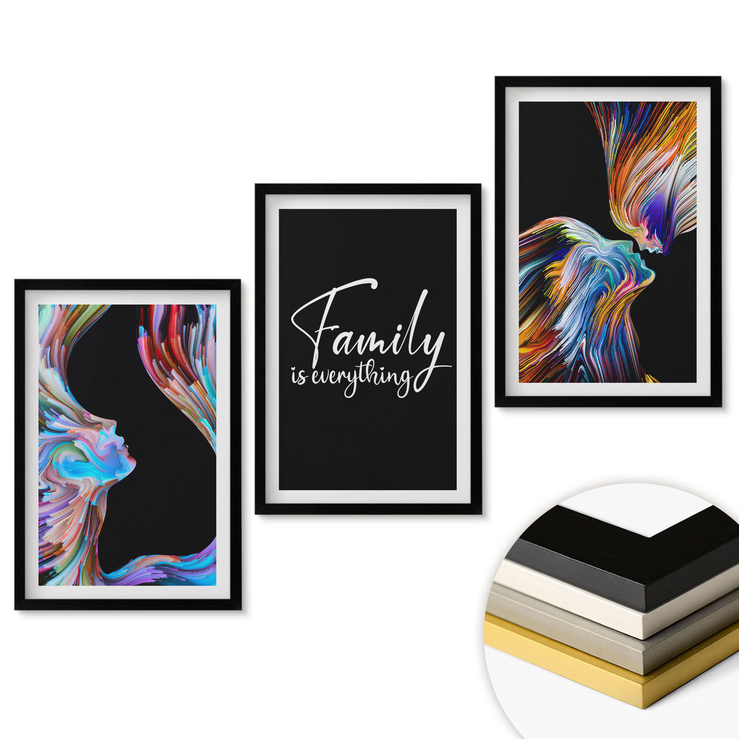 ArtPrintCave Wandbilder Schwarz 40x60 cm