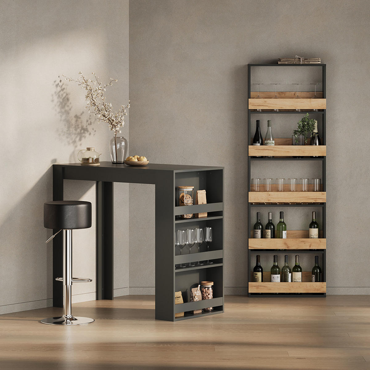 BARTISCH Regusa Anthrazit 57 x 117 cm - Anthrazit, Holzwerkstoff (117/57/106cm) - Livinity®