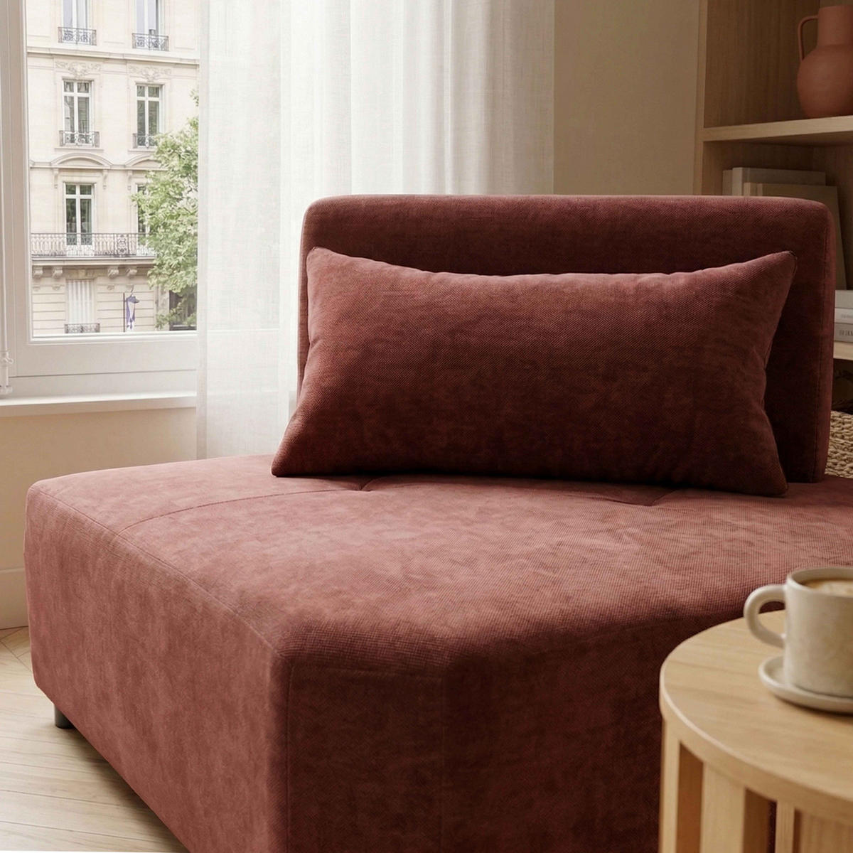 ECKSESSEL, Rot - Rot, Textil (170/82/117cm) - Oviala