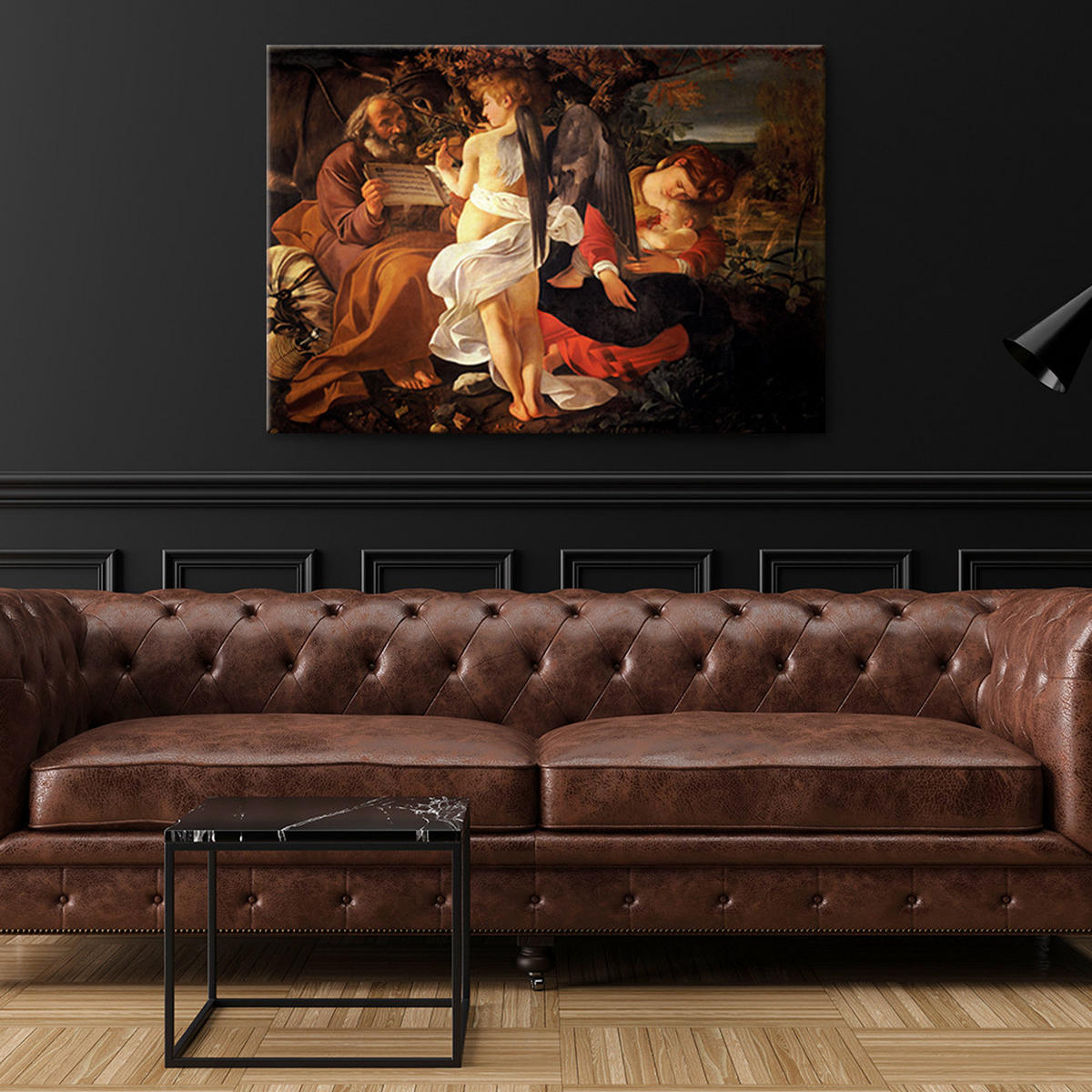 WANDBILD rast auf der flucht nach ägypten caravaggio - Multicolor, Textil (60/40cm) - Feeby