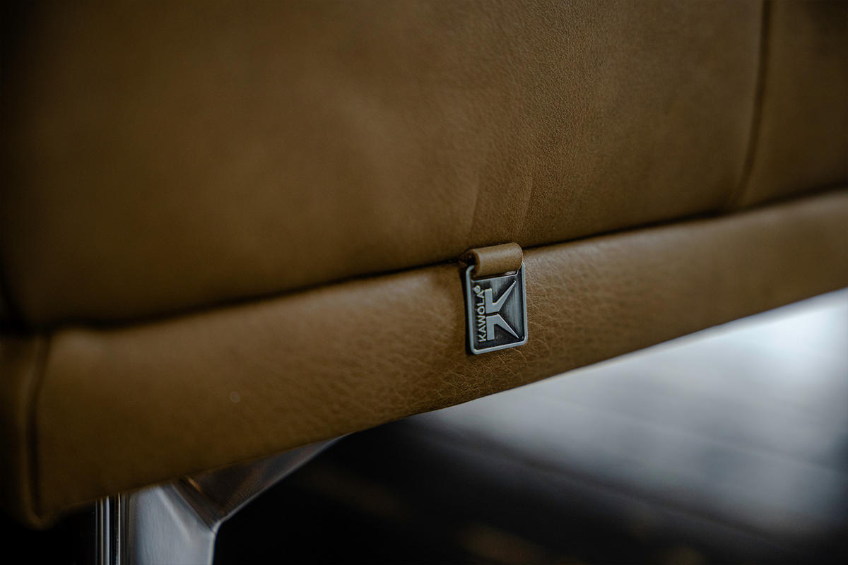 MODULSOFA WIOLO Beige Leder - Beige/Silberfarben, Leder/Metall (350/83/240cm) - KAWOLA