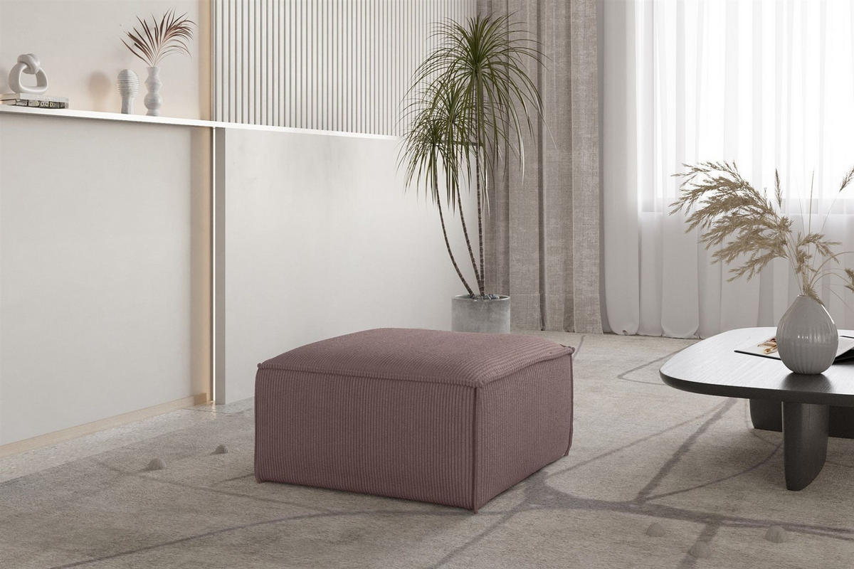POLSTERHOCKER Celes Premium 65x65cm - Lila, Holzwerkstoff/Textil (65/40/65cm) - Fun Möbel