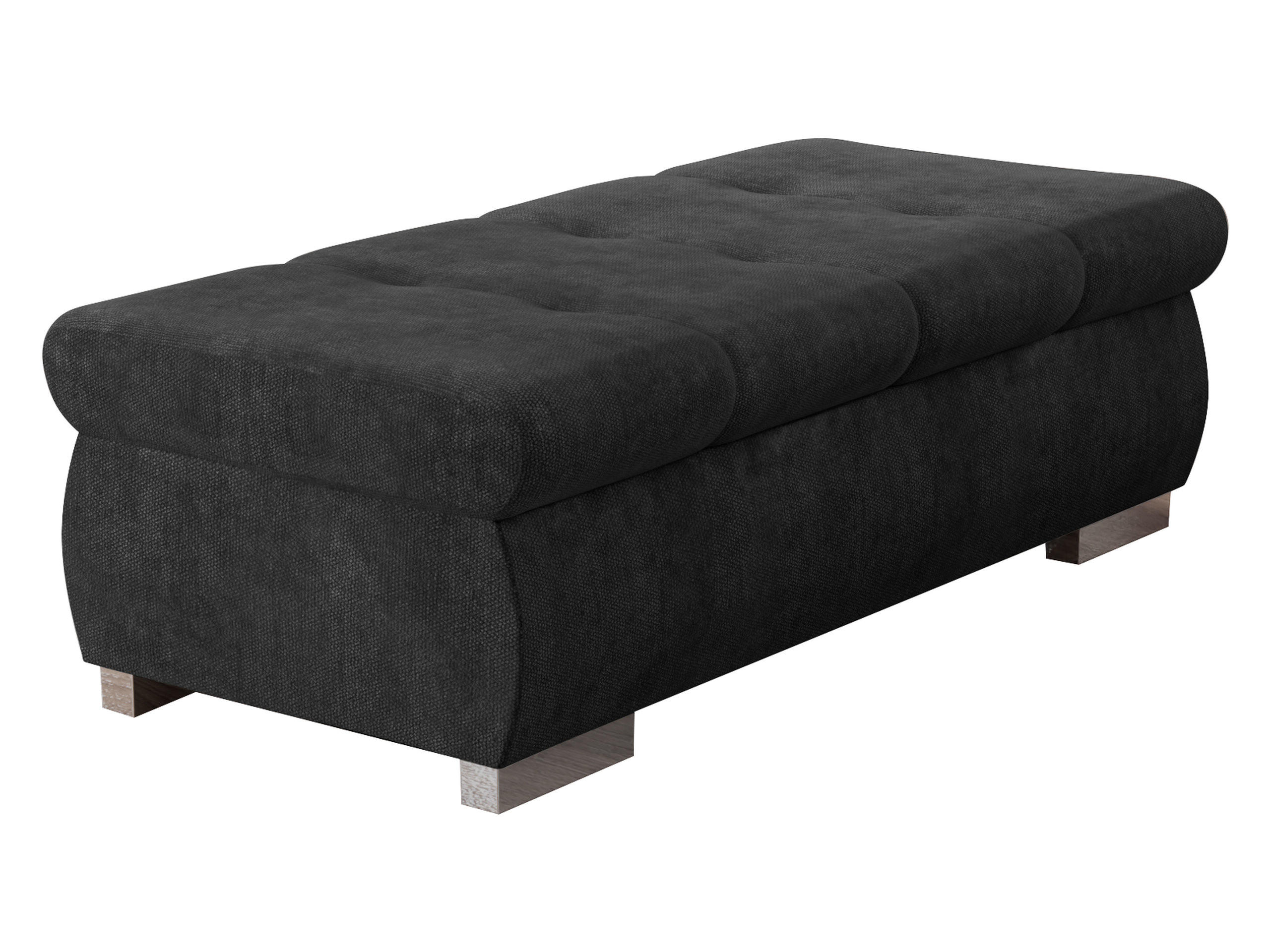 POLSTERHOCKER Orkan Groß - Silberfarben/Grau, Holz/Textil (120/39/60cm) - MIRJAN24