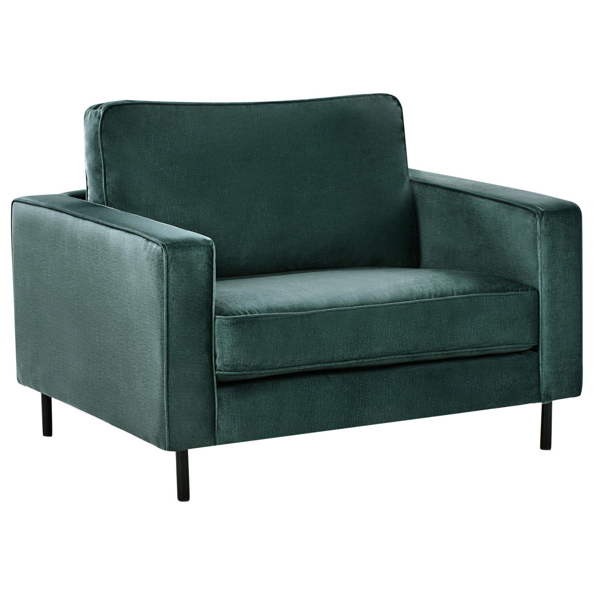 SADA POHOVEK 4-místná Sametová látka Tmavě zelená Savalen - černá/tmavě zelená, textil (204/87/91cm) - Beliani