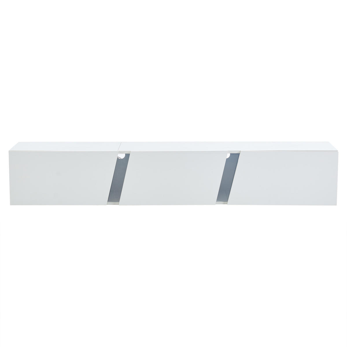 TV-ELEMENT 180/35/30 cm Hängend Hochglanz Weiß mit LED-Beleuchtung und 3 Türen - Weiß, Holzwerkstoff (35/30/180cm) - Korfee