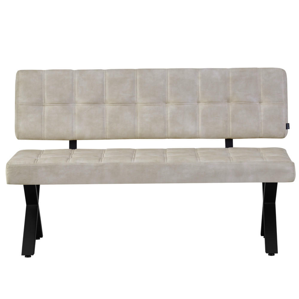 SITZBANK KAREN - Hellgrau, Textil/Metall (140/88/59cm)