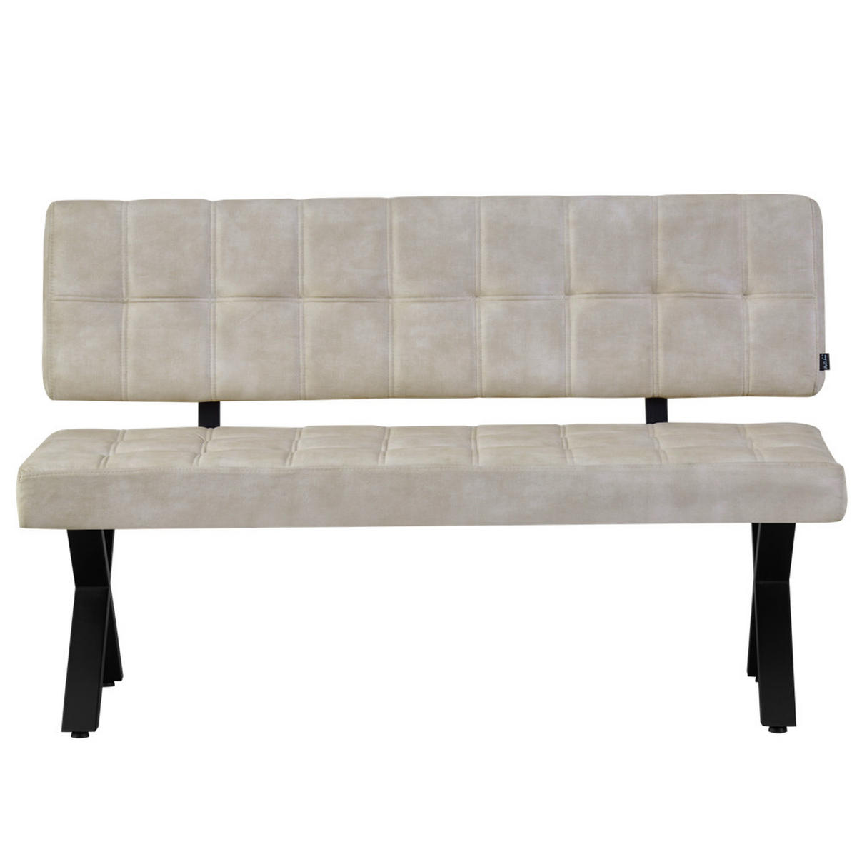 SITZBANK KAREN - Hellgrau, Textil/Metall (140/88/59cm)