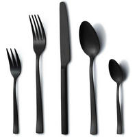 BESTECKSET 30-teilig Schwarz Edelstahl 6 Personen - Schwarz, Metall