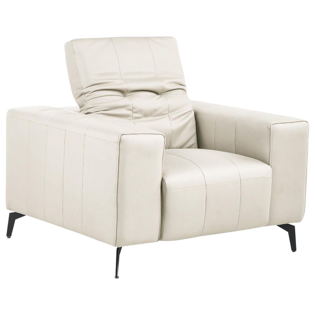 SESSEL Stoff Hellbeige Ommel - Beige, Textil (110/80/102cm) - Beliani