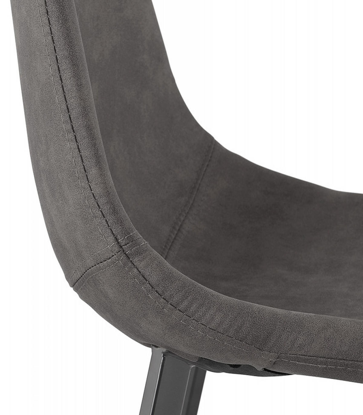 BARHOCKER Mikrofaser Sitz mit Metallgestell, Anthrazit 43x50,5x100 cm - Anthrazit/Schwarz, Textil/Metall (43/100/51cm) - KADIMA DESIGN