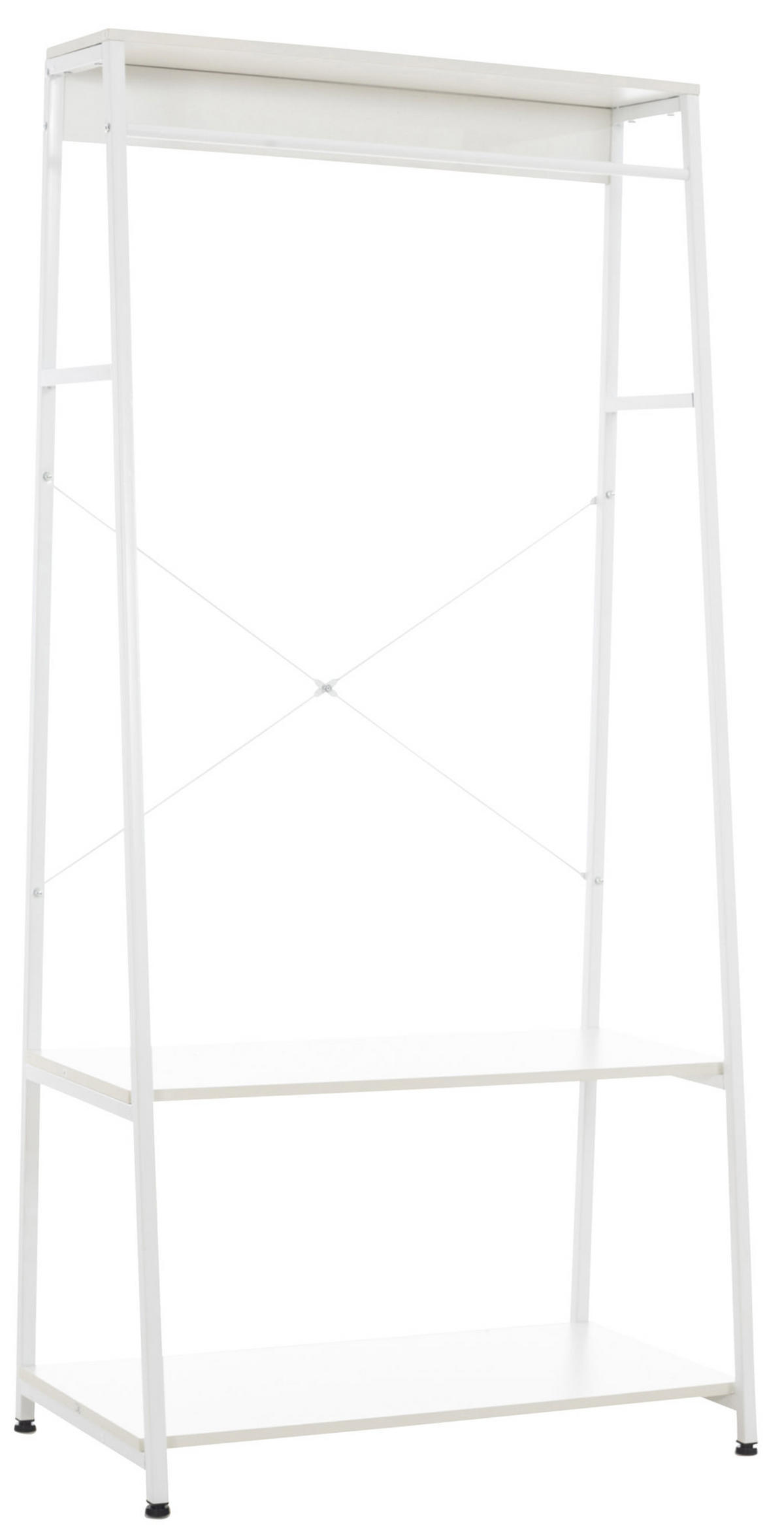 KLEIDERSTÄNDER M-edelstahl-Holz - Weiß, Holz/Metall (80/167/44cm) - CLP