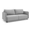 3-SITZER SOFA mit Schlaffunktion Samt Stoff Grau - Schwarz/Grau, Holz/Textil (226/90/92cm) - Makamii