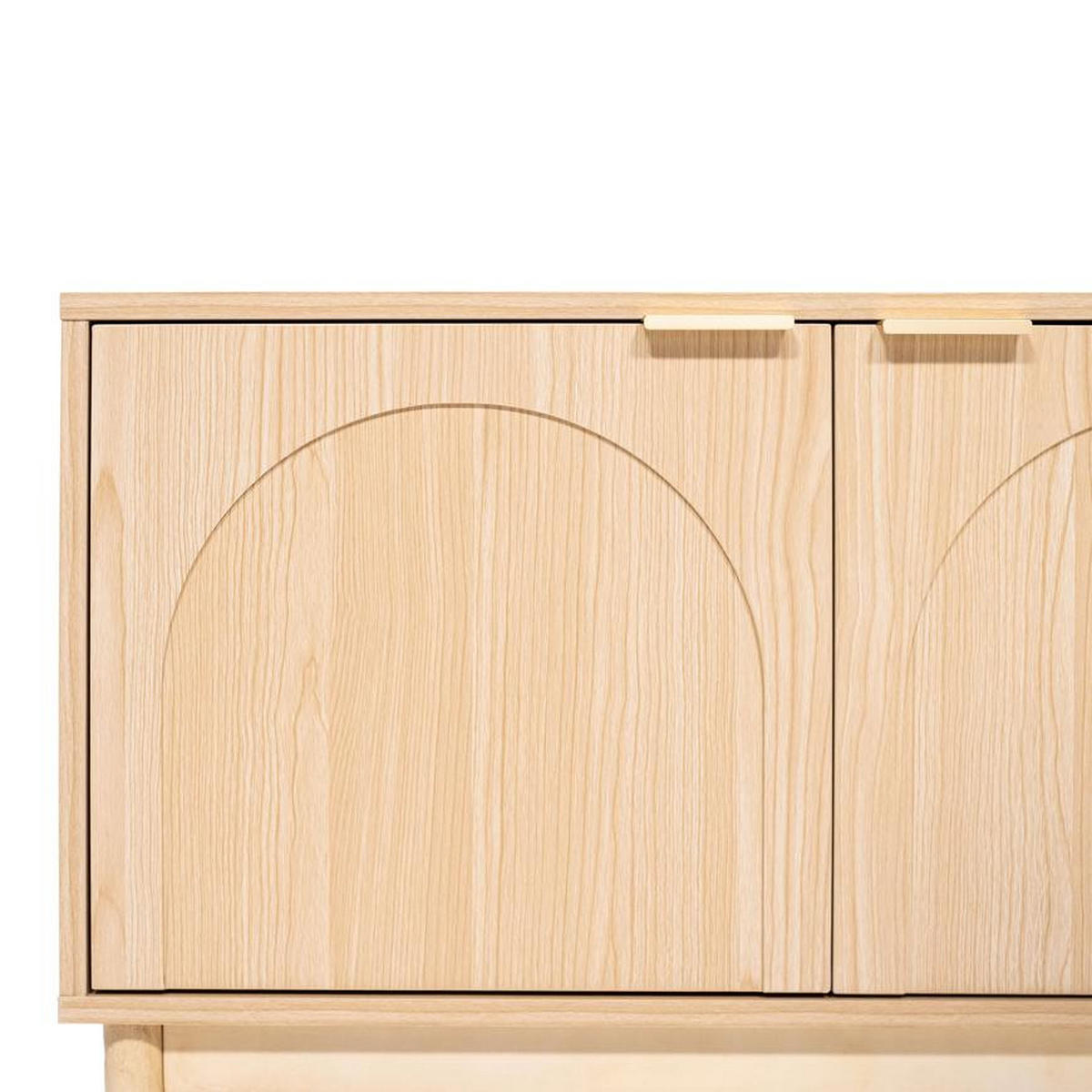 TV-LOWBOARD NOLAN Eichenholzfarbe stil Skandinavischer - Beige/Goldfarben, Holz/Metall (40/60/140cm) - Sicaan