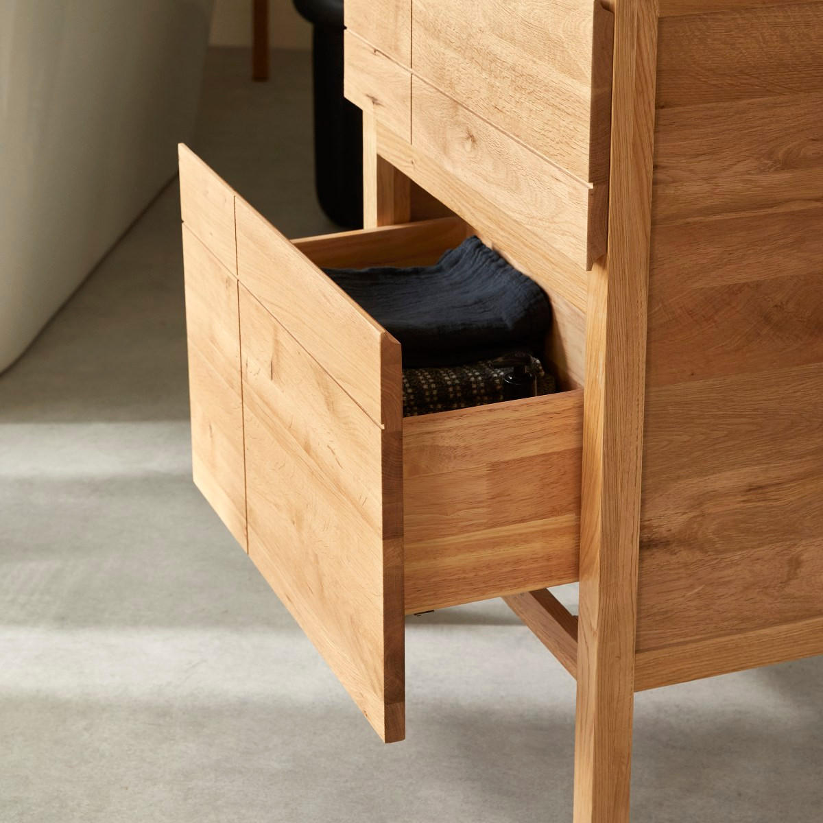 BADEZIMMERMÖBEL Easy Natur aus Eiche - Naturfarben, Holz (60/94/46cm) - Tikamoon