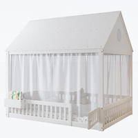 EINZELBETT mit Fenster- und Dachdetails, Weiß, 140/200 cm - Weiß, Holzwerkstoff (140/200cm) - MIVRAY