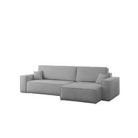 ECKSOFA Mit Schlaffunktion Und Bettkasten, Eckcouch Best XL Stoff Verita Grau Rechts - Grau, Holz (274/145cm) - Kaiser Möbel