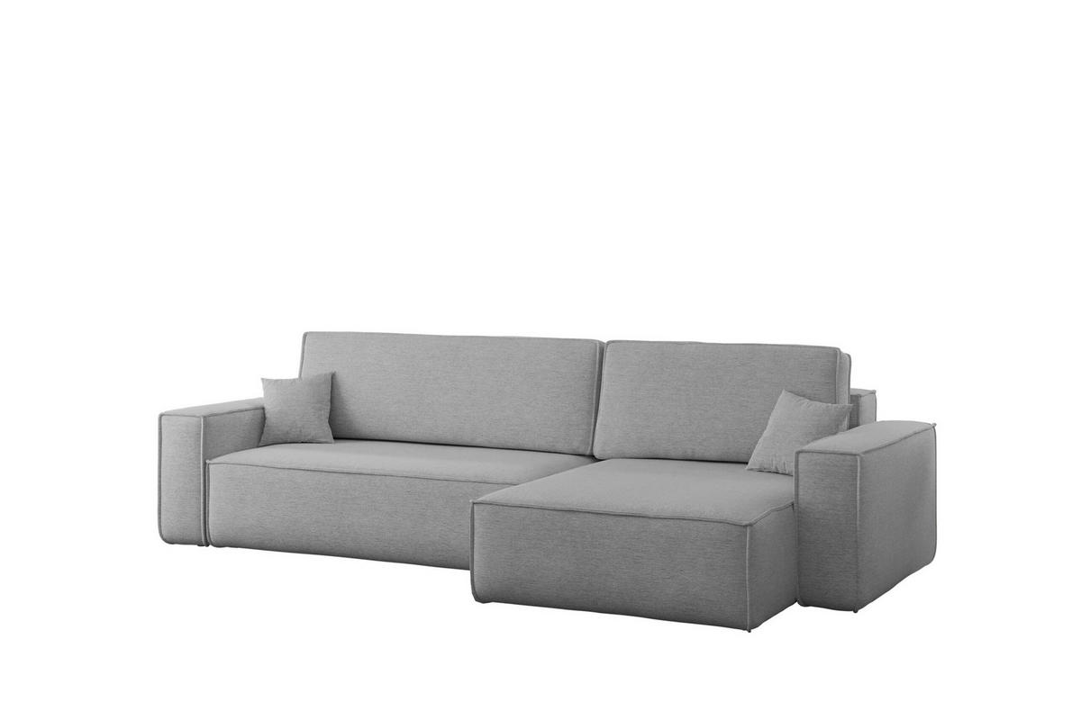 ECKSOFA Mit Schlaffunktion Und Bettkasten, Eckcouch Best XL Stoff Verita Grau Rechts - Grau, Holz (274/145cm) - Kaiser Möbel