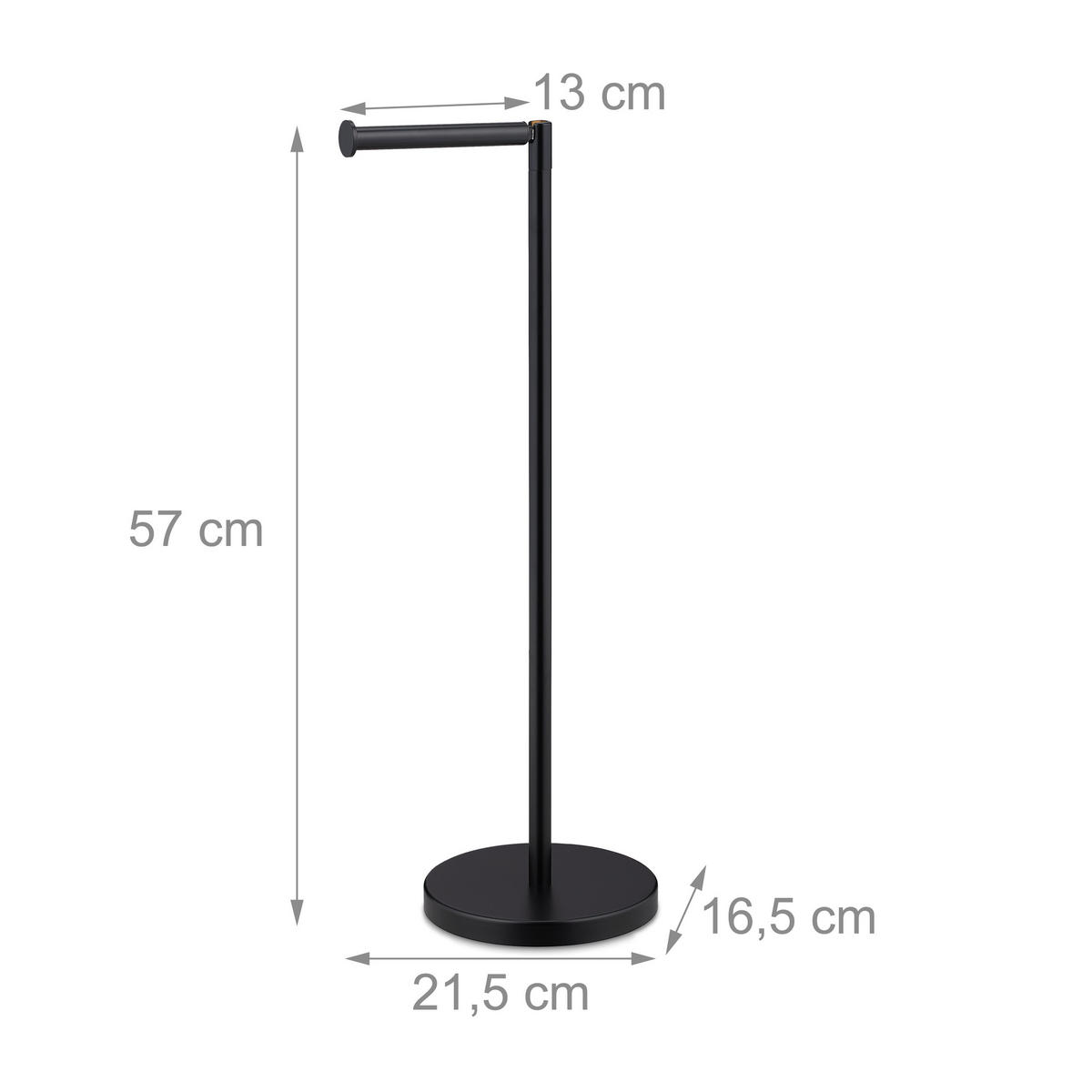 TOILETTENPAPIERHALTER - Schwarz, Metall (21.5/57/16.5cm) - Relaxdays