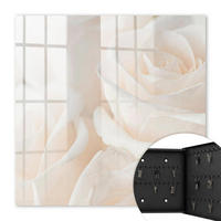 SCHLÜSSELBOX Schwarz 30x30 cm- Türöffnung nach rechts - Cremefarbene Rosen - Creme, Metall (30/30/5cm) - TULUP