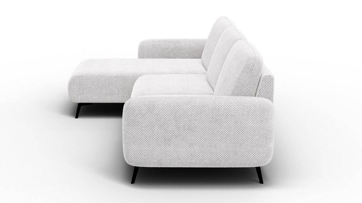 ECKSOFA FEBE 4-Sitzer links, creme - Creme/Schwarz, Holz/Textil (264/157cm) - Courtois Laville