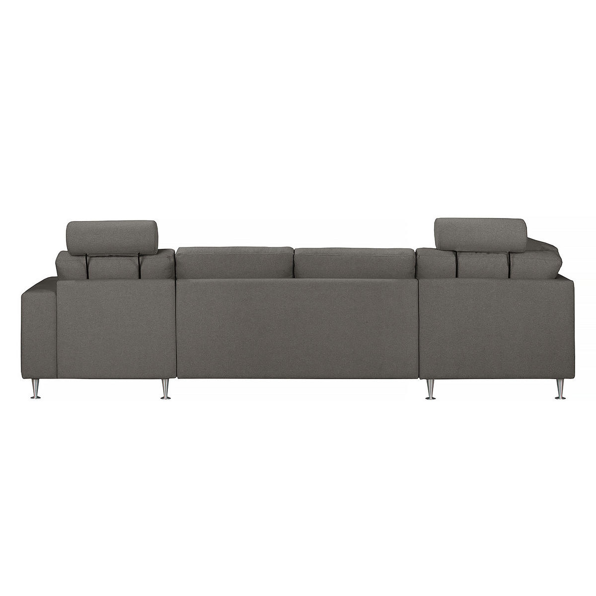 WOHNLANDSCHAFT mit Longchair und Ottomane - Dunkelgrau, Textil (305/85/200cm) - home24