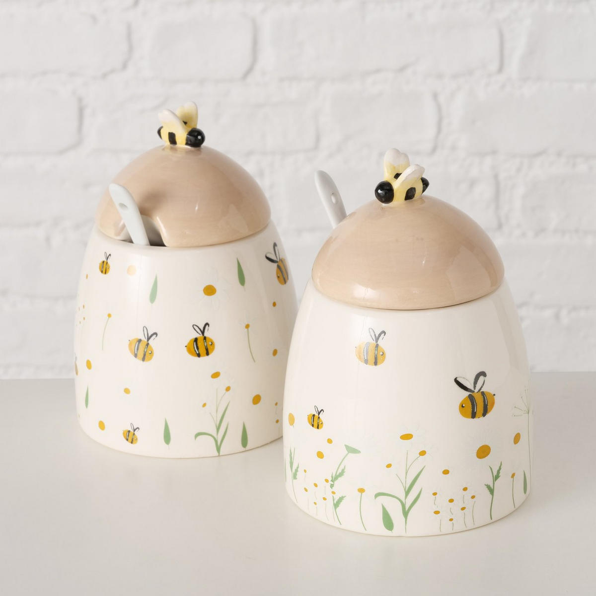KERAMIKBEHÄLTER Honey 445 ml - Multicolor, Keramik (10.5/14/10.5cm) - Boltze Home