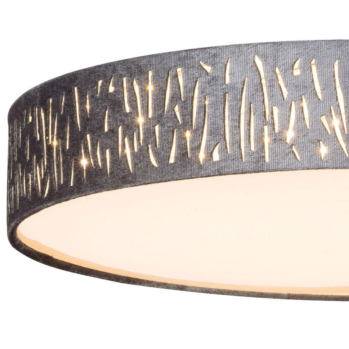 LED DECKENLEUCHTE TAROK Textil Grau Silber - Silberfarben, Metall (40/40/10.5cm)