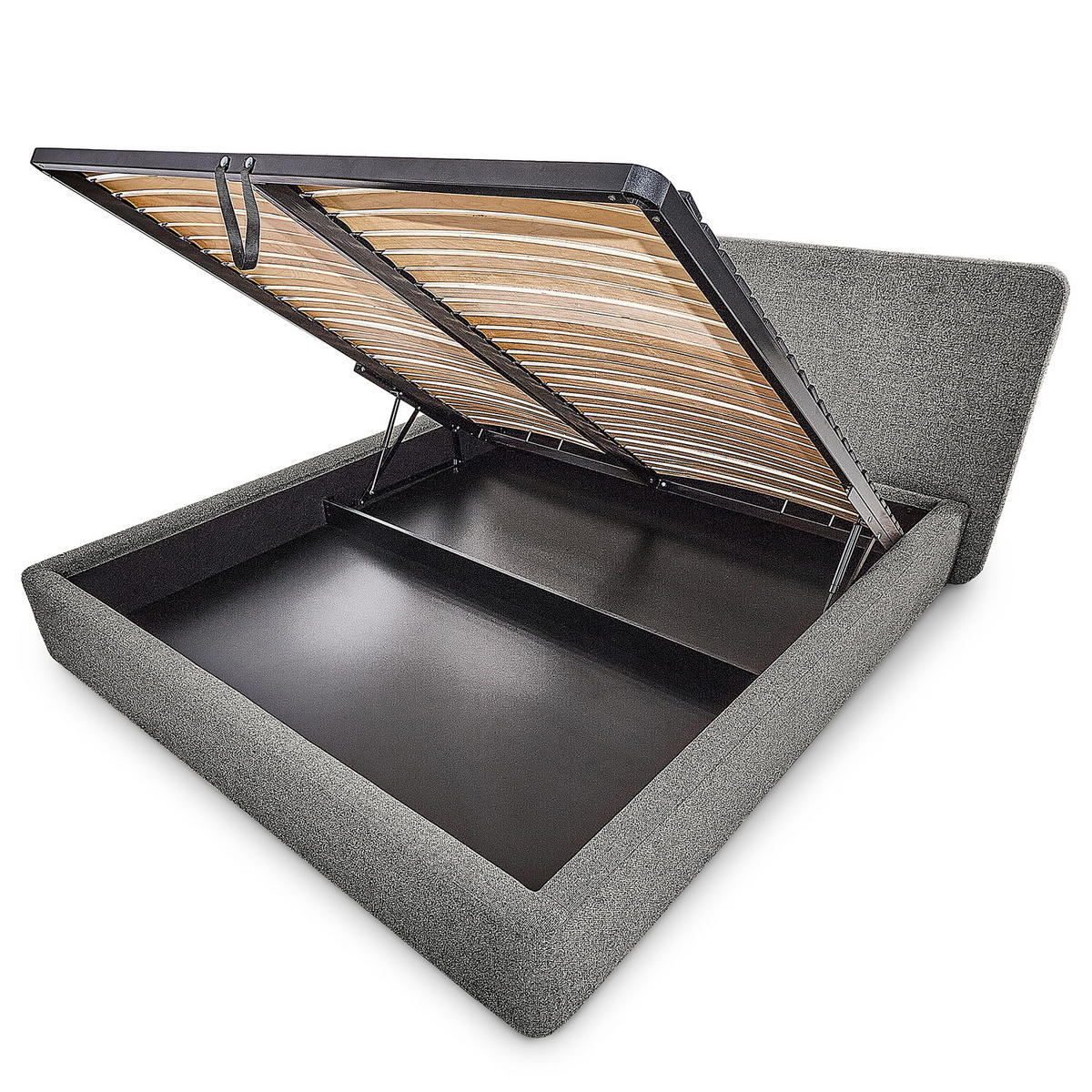 POLSTERBETT - Anthrazit, Textil (140/200cm) - home24